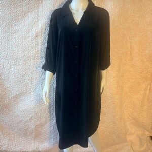 LYS Black Button Down Midi Shirt Dress Plus Size 2X